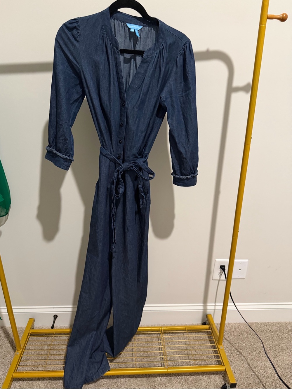 Draper James Chambray Long Sleeve Jumpsuit